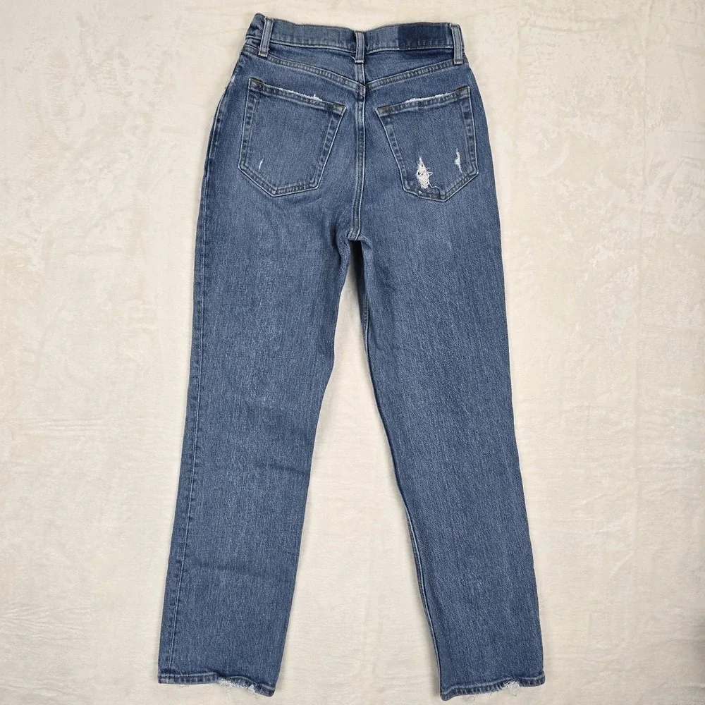 Abercrombie & Fitch The 90s Straight Ultra High Rise Criss Cross Waist Size 27/4 - Picture 9 of 12